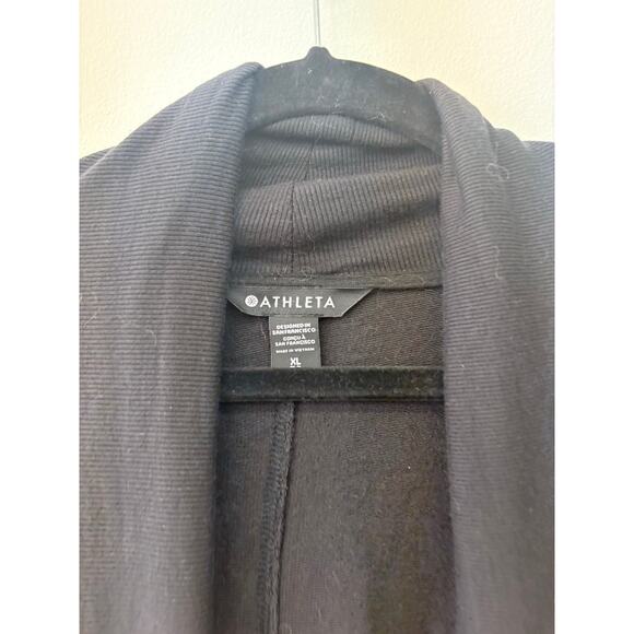 Athleta Pranayama Wrap Black Open Front Cardigan with Pockets Size XL - Picture 4 of 6